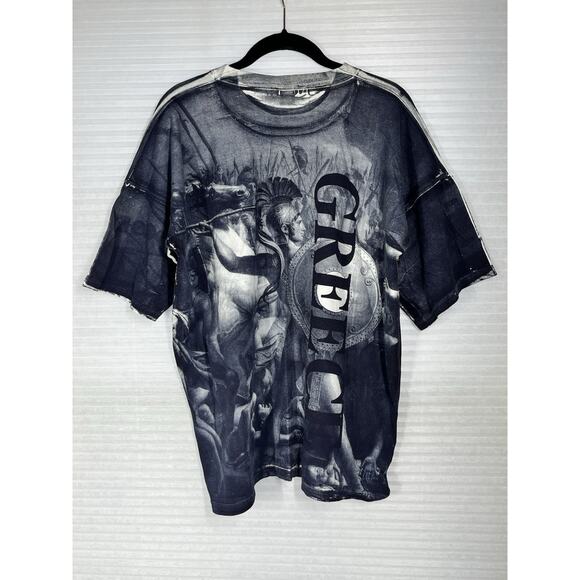Greece T Shirt Adult XL Greek Spartans Soldier Art Graphic All Over Print Tee - Picture 2 of 10